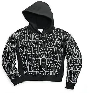 Pullover Hoodie Black Champion Hoodie With White Writing